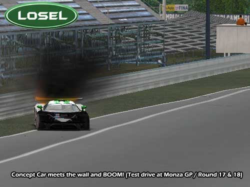 Losel car crashes at Monza